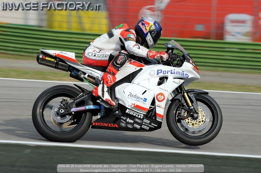 2009-09-26 Imola 0498 Variante alta - Supersport - Free Practice - Eugene Laverty - Honda CBR600RR